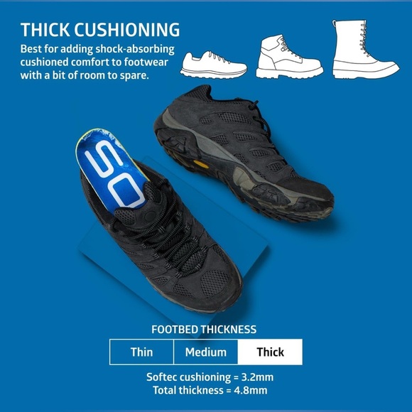 SOLE Performance Thick Plantar Fasciitis Insoles Arch Support Inserts for Feet - Picture 3 of 6